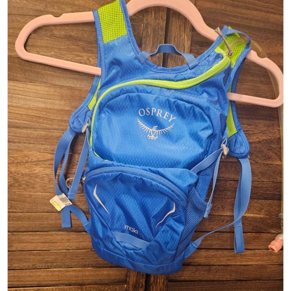 Osprey Hydration Pack Small Aqua Blue Moki Backpack Zippers Pockets #856